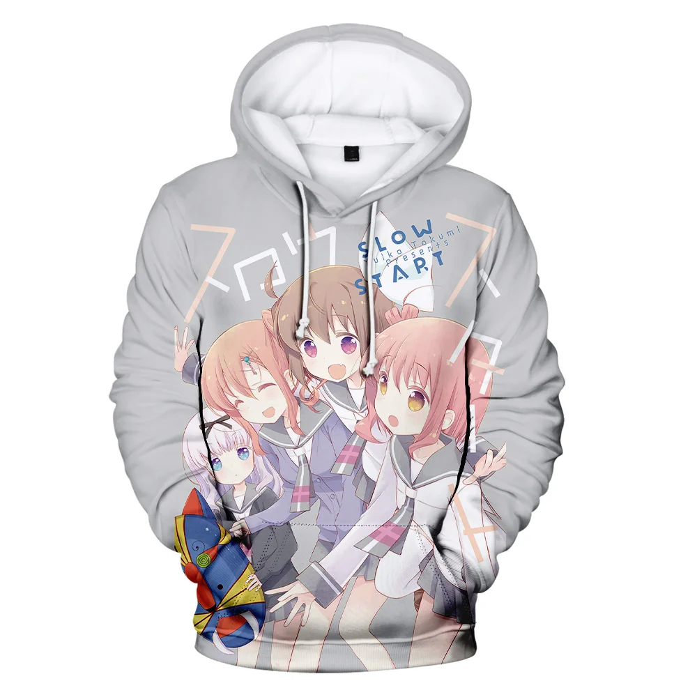 Slow Start Anime Hoodie Long Sleeve Women Men Hooded Sweatshirt 2023 New Manga Harajuku Streetwear 3D Clothes