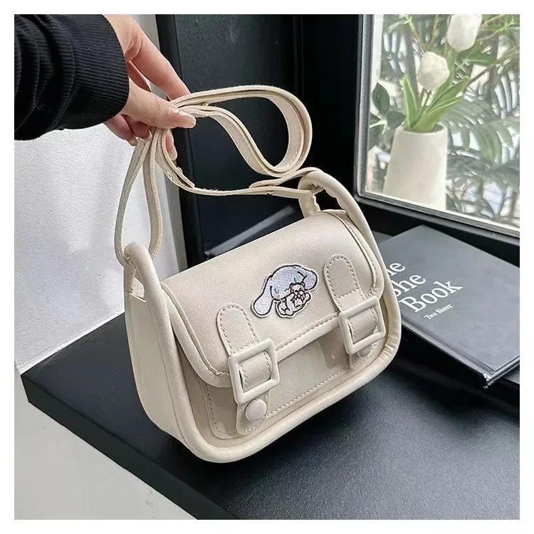 Women's 2024 New PU Leather Lipstick Makeup Storage Trendy Cinnamon Kulomi Sanrio Crossbody Bag Fashion Shoulder Cambridge Bag