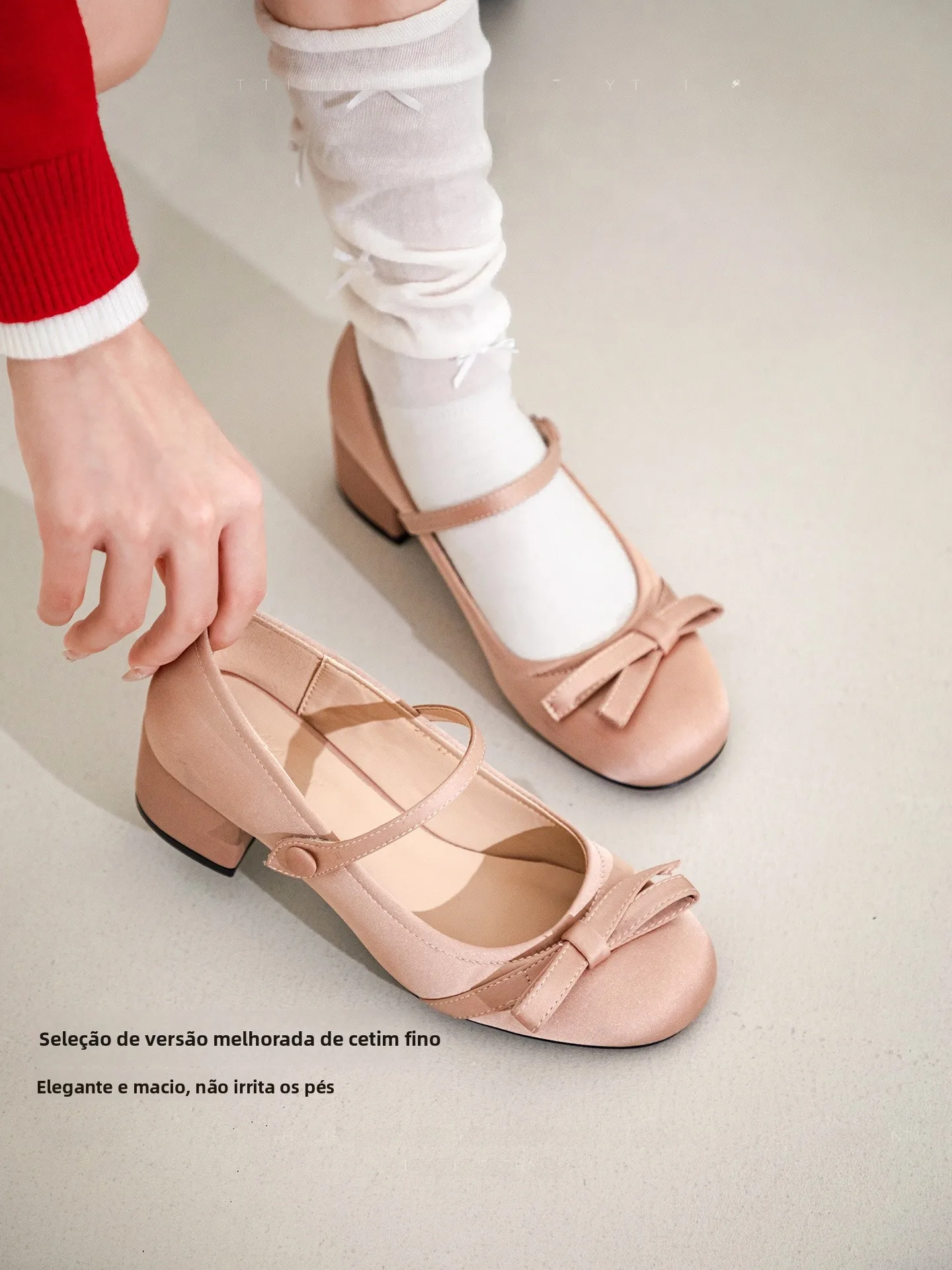 pink-memory-knot-mary-jane-oes-women's-chunky-heel-ballet-personali-slow-mouth-single-oes-faionable-roun
