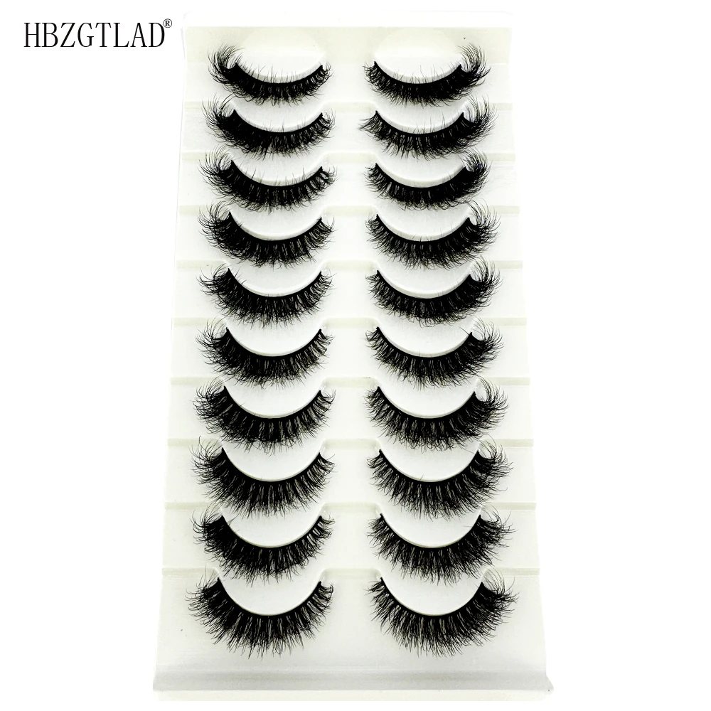 10PairsFluffy Lashes 3d Mink Lashes 100% Cruelty Free Lashes Handmade Reusable Short Natural Eyelashes Maquillaje Eyelashes Mink