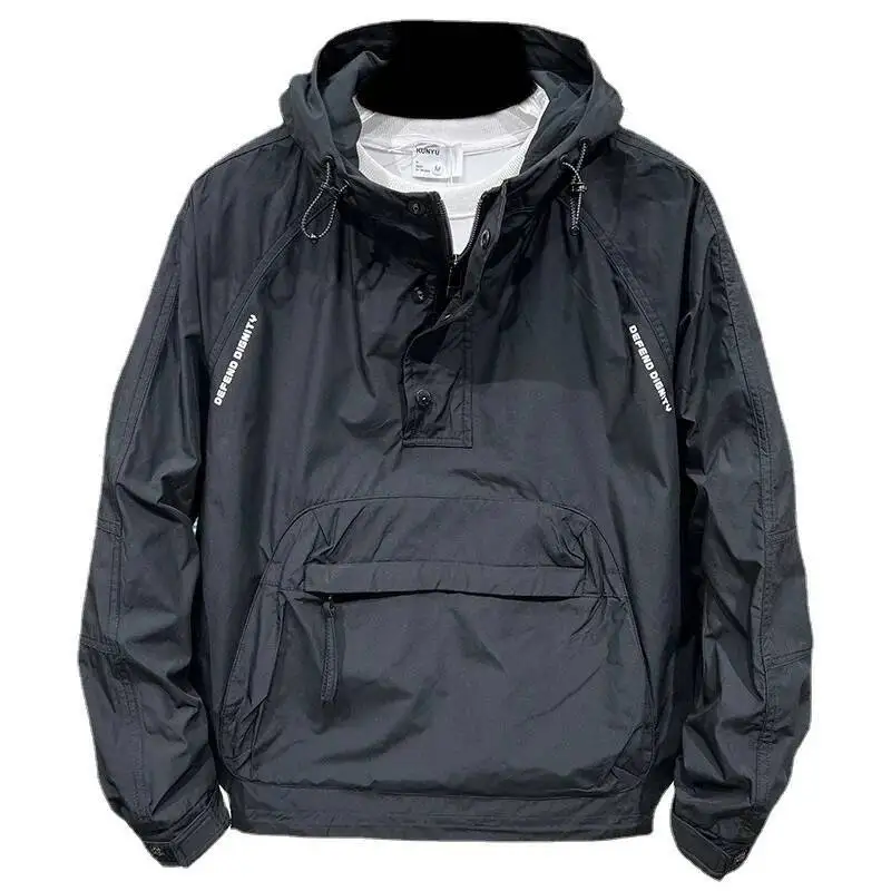 سترة واقية للرجال 2025 خريف جديد نمط البضائع مقنعين سستة جيب البلوز سترة واقية فضفاضة ملابس خارجية عصرية غير رسمية #5