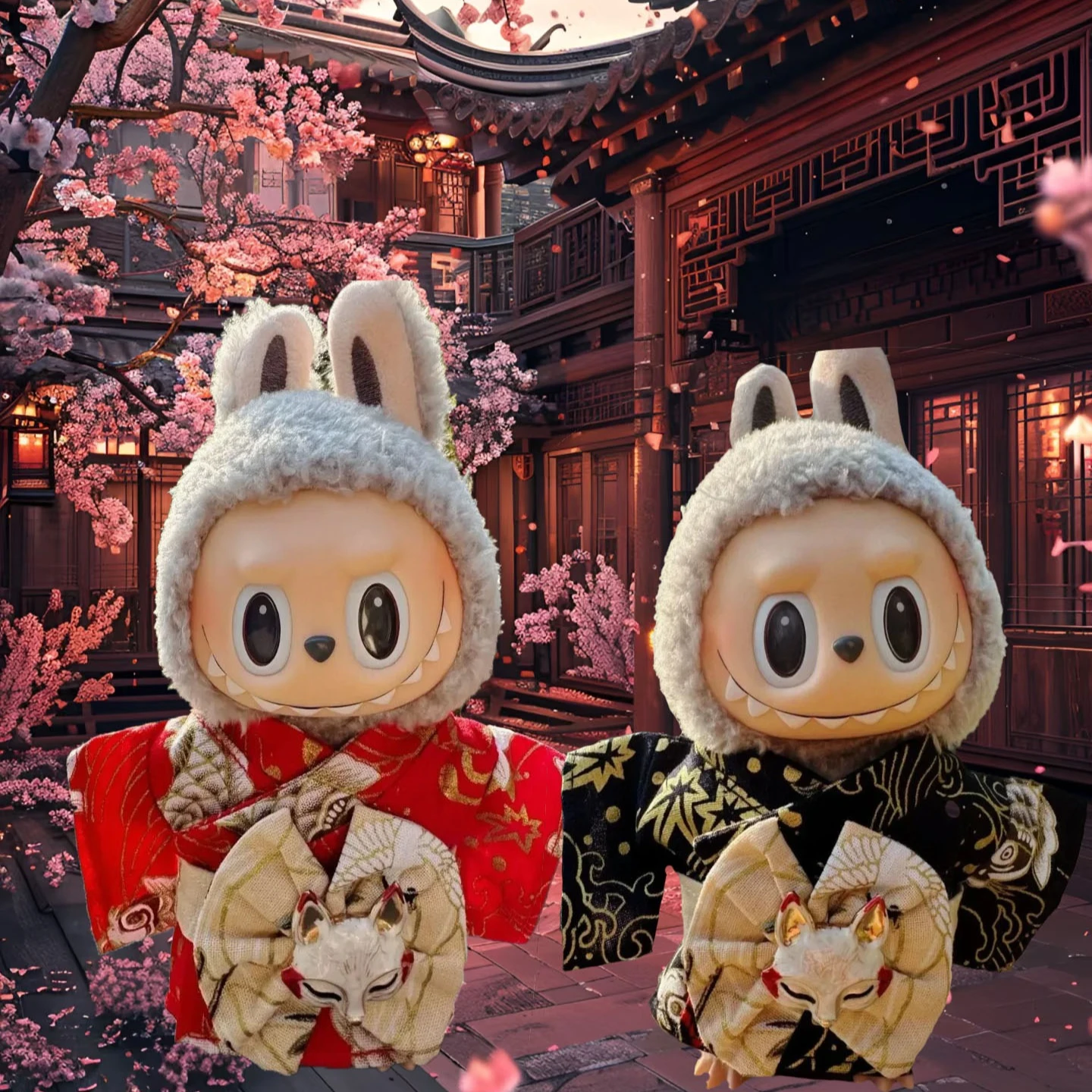 

Labubu 17cm doll kimono set cherry blossom pattern Labubu Doll dressing clothes (doll not include)