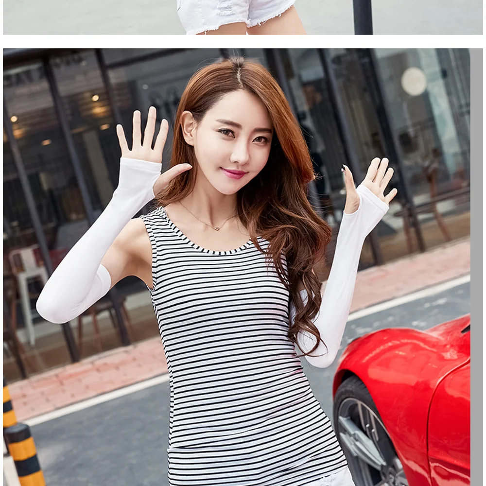 مجموعة أكمام ثلجية واقية من الشمس للصيف الحار لعام 2025 للنساء والرجال، واقي ذراع القيادة من الحرير الجليدي المقاوم للأشعة فوق البنفسجية، قفازات ظلة رفيعة