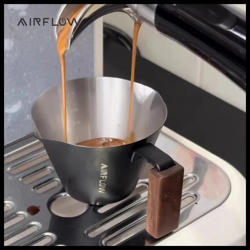 

AIRFLOW 100ML Espresso Extraction Cup Stainless Steel Cups Internal scale for easy measurement of creamer Kitchen Accessories