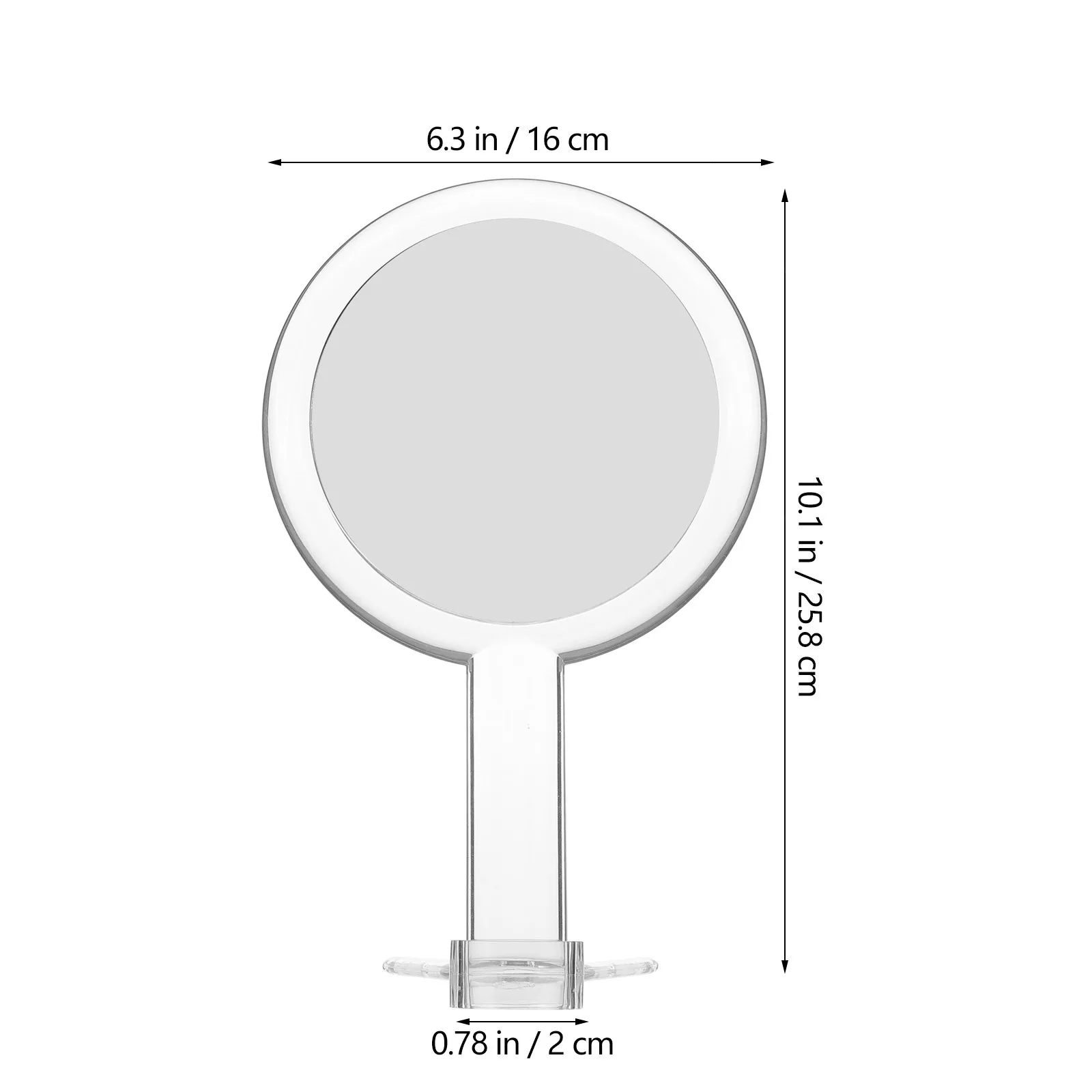 Miroir de maquillage de bureau en acrylique, Double face, Base Stable détachable, Portable, Surface claire, 1 pièces