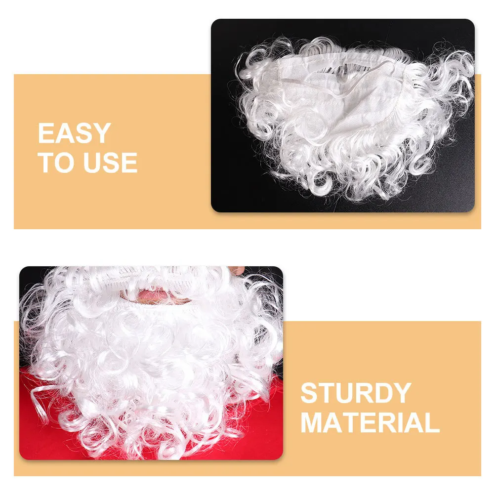 2개 세트 산타 수염과 콧수염 콤보 사실적인 외관 크리스마스 축제 휴일 파티 가족 놀이용