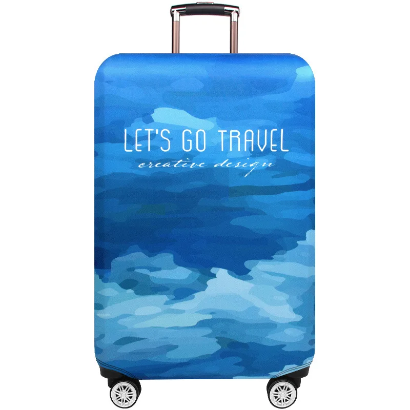 Green Ripple Brand Travel Thicken Elastic Deep Rain Forest Color Luggage Protective Cover, Apply To 18-32