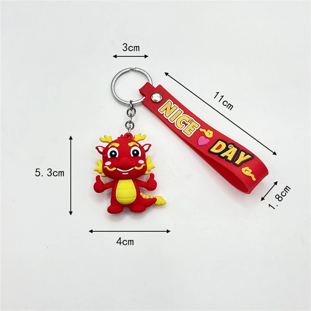 Chinese Dragon Keychain Women Men Couple Plastics Pendant Mobile Phone Case Backpack Car Accessories Gift Cute New