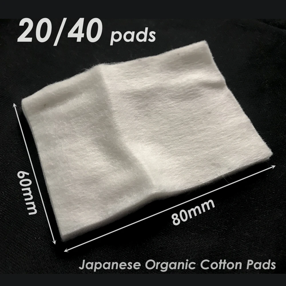 無漂白のオーガニックコットンパッド、交換用メイク、60x80mm、5 10 20 40pad