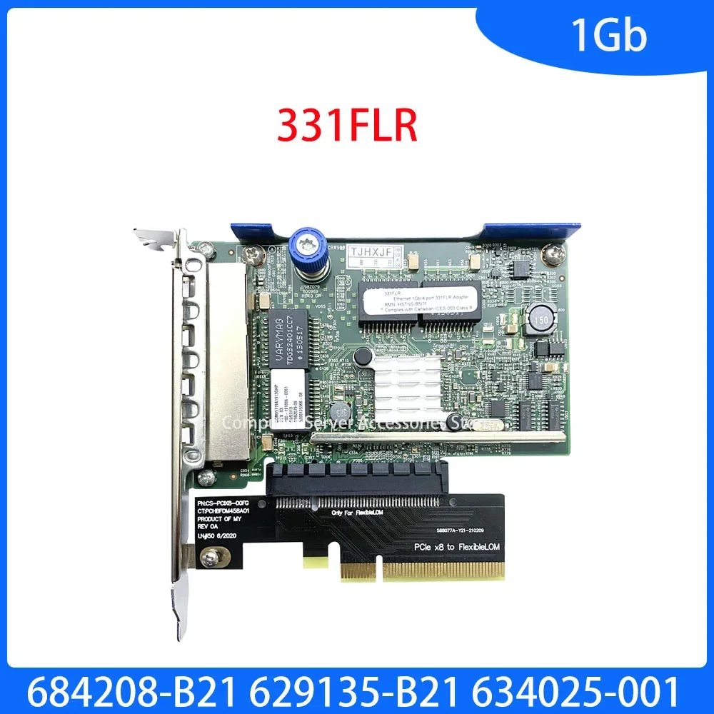 4-Port Ethernet 1Gb 331FLR Adapter 684208-B21 629135-B21 634025-001 PCIe x8 For G8 G9 Gen8 Gen9 Server Network Card