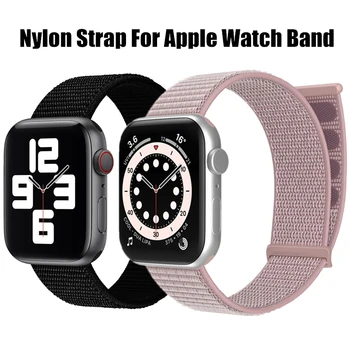 애플 워치 밴드용 나일론 루프 스트랩, 한국 팔찌, iWatch 시리즈 7, 8, 3, 6 SE 울트라, 44mm, 40mm, 49mm, 45mm, 41mm, 42mm, 38mm
