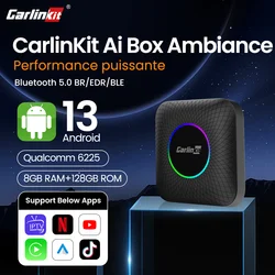 Carlinkit Android 13 Tv Box LED 8+128GB CarPlay Wireless Android Auto Wireless Adapter Support Youtube Netfilx IPTV Spotify GPS