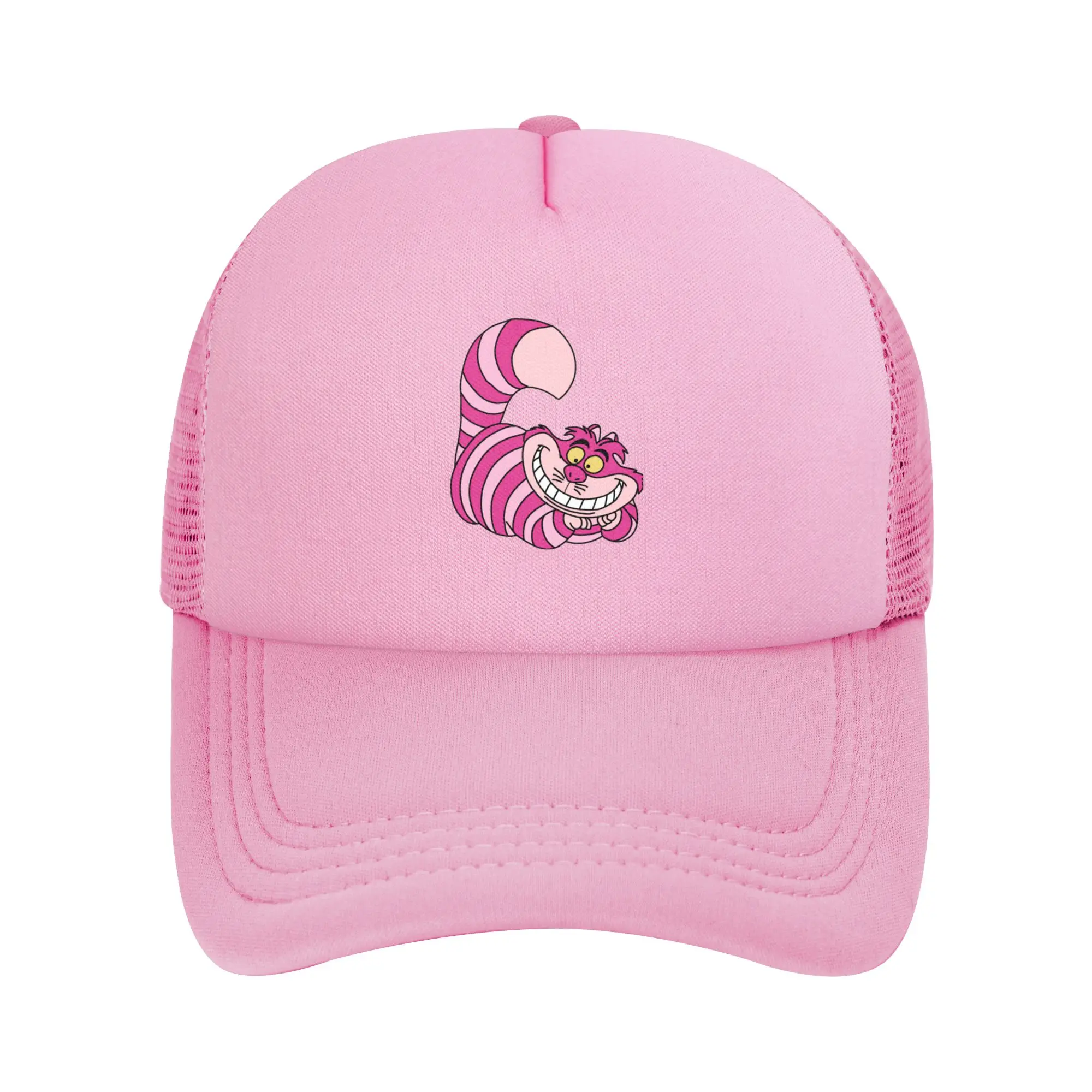 Boné Trucker Unissex Gato de Cheshire Alice no País das Maravilhas Anime, Boné de Trabalho, Boné de Sol, Boné de Beisebol Ajustável com Tela, Outono