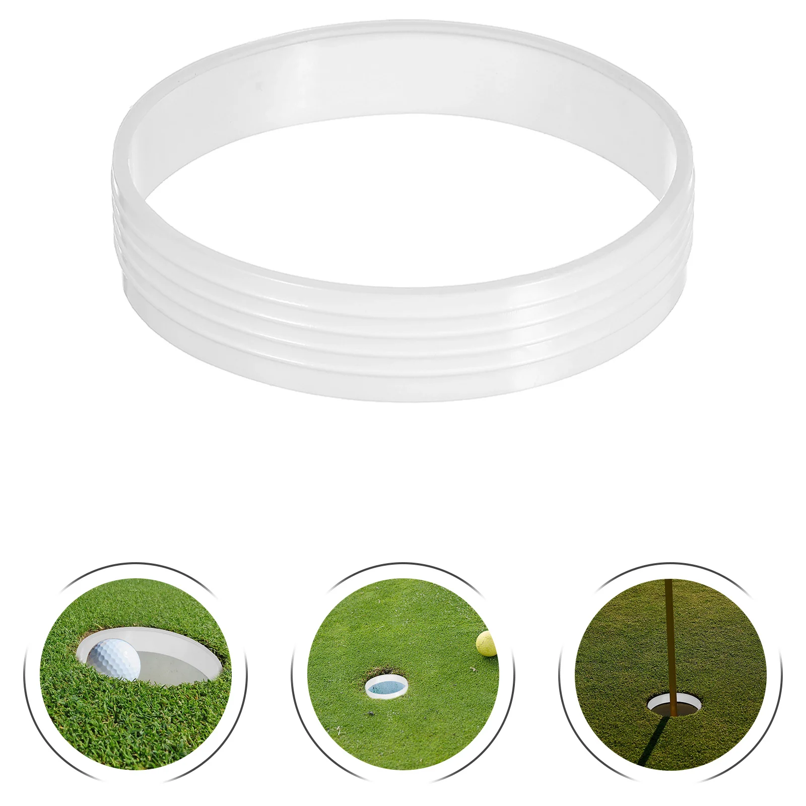 

6Pcs Portable White Golf Cup Hole Rings 11x11x2cm Putting Green Cup Collars Stable Training Aid Indoor Outdoor Golf Practice