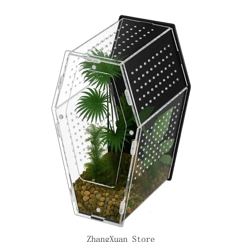 Transparenz Acryl Reptilien Terrarium Home Geräumiger Wohnbereich für Schlange 3XUF – Detail 2