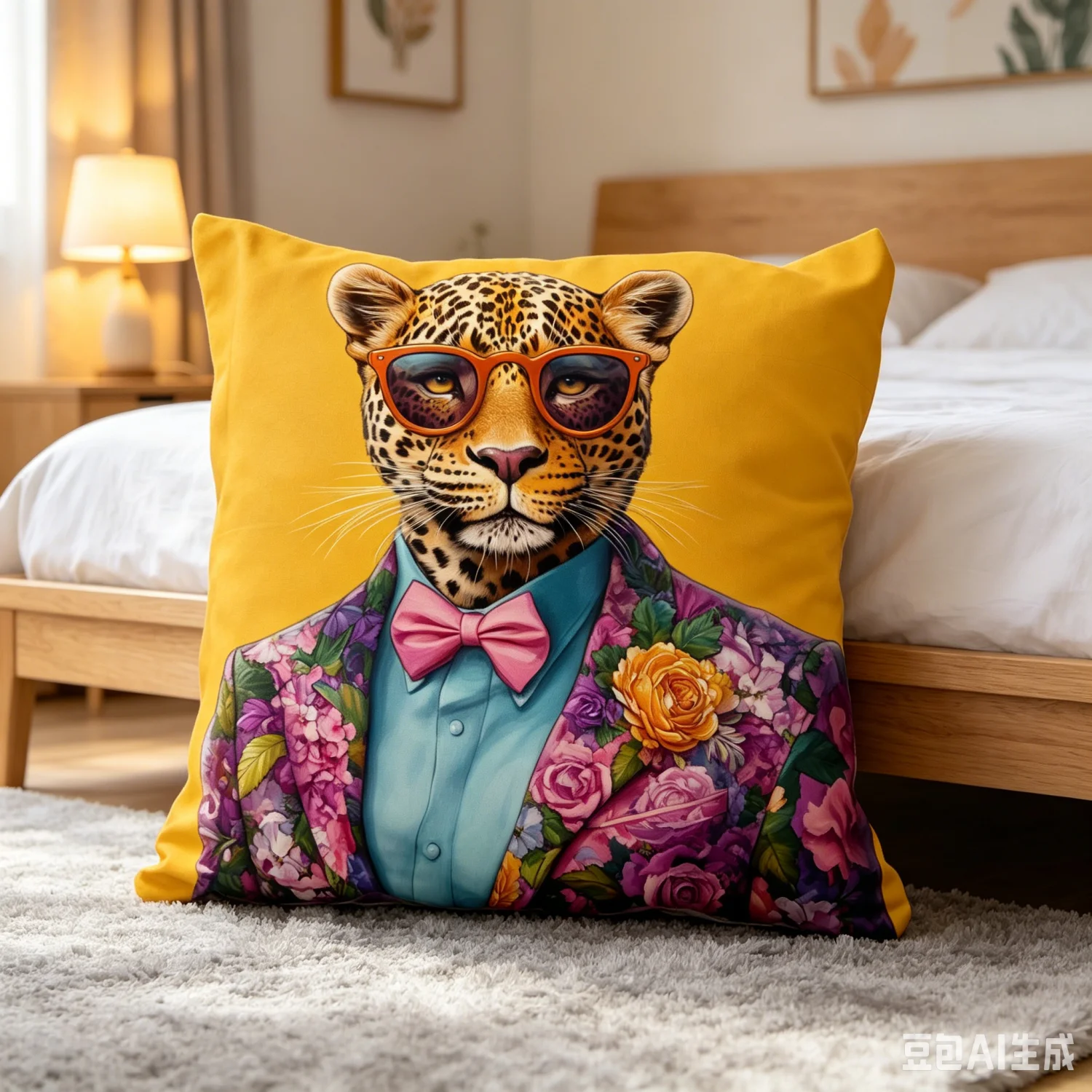 Funny Bold Decorative Sofa Pillowcase Leopard Meme Animal Funny Pillow Cover Cartoon DoubleSide Print Square Cushion Cover Decor