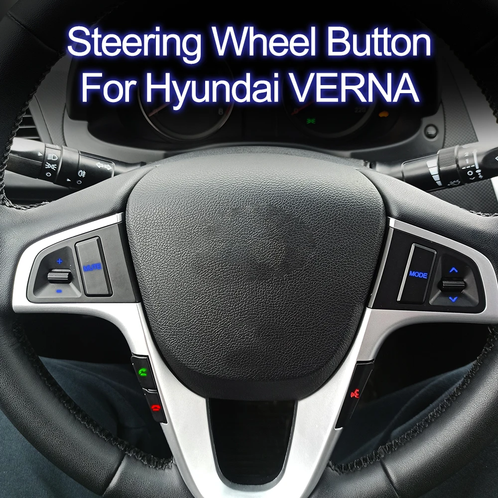 Bluetooth Car Accessories For Hyundai VERNA SOLARIS Steering Wheel Button Blue Backlight Audio Volume Music Control Switch