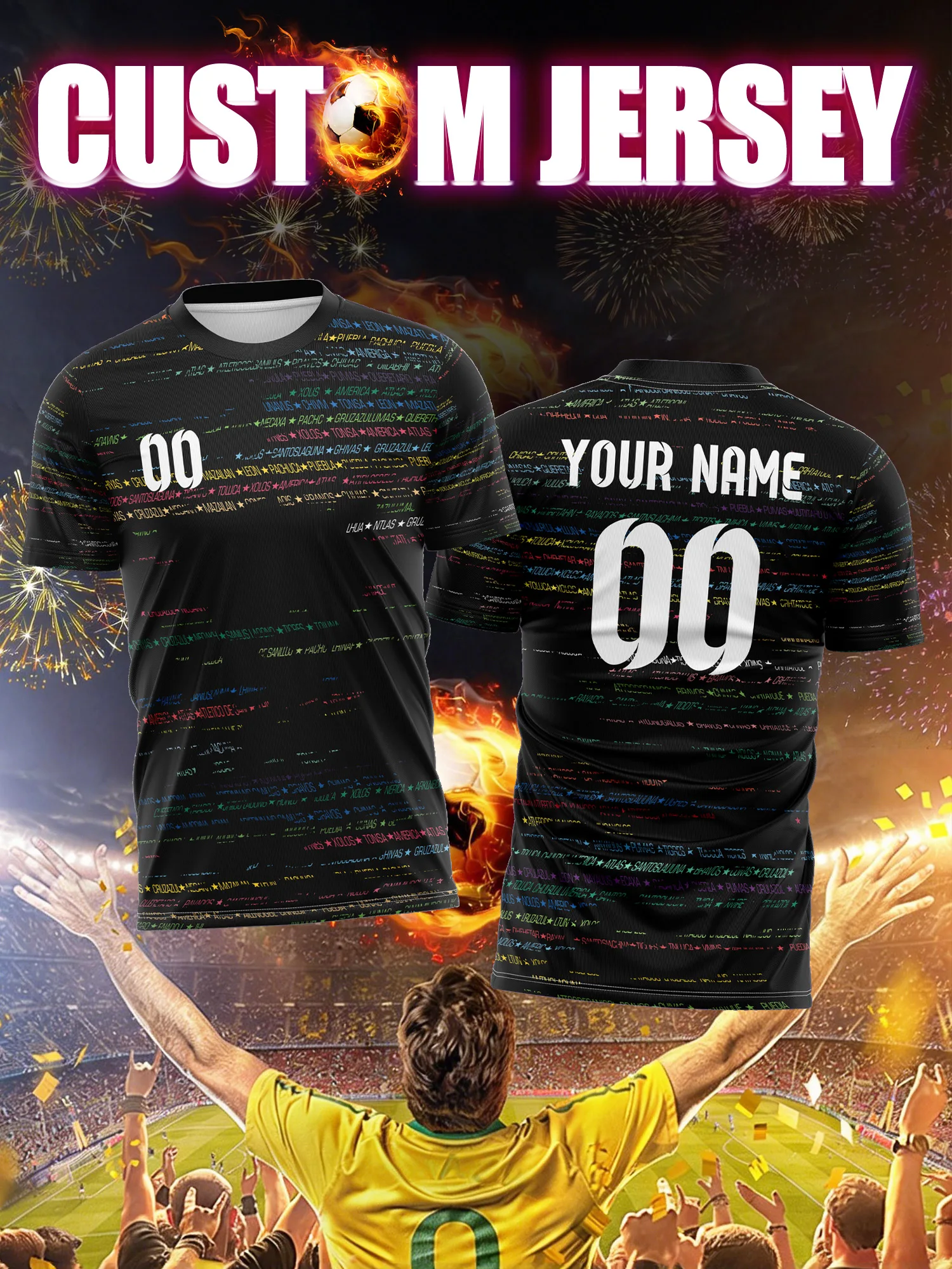 

Футбольная майка с индивидуальным изображением, номером и именем, светоотражающая, безопасная для ночной игры