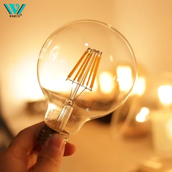 Bombiilas Retro Edison Filament LED Ampul E27 AC 220V 240V G80 G95 G125 Küre Işık Cam Ampul 2W 4W 6W 8W Lampara LED Lamba