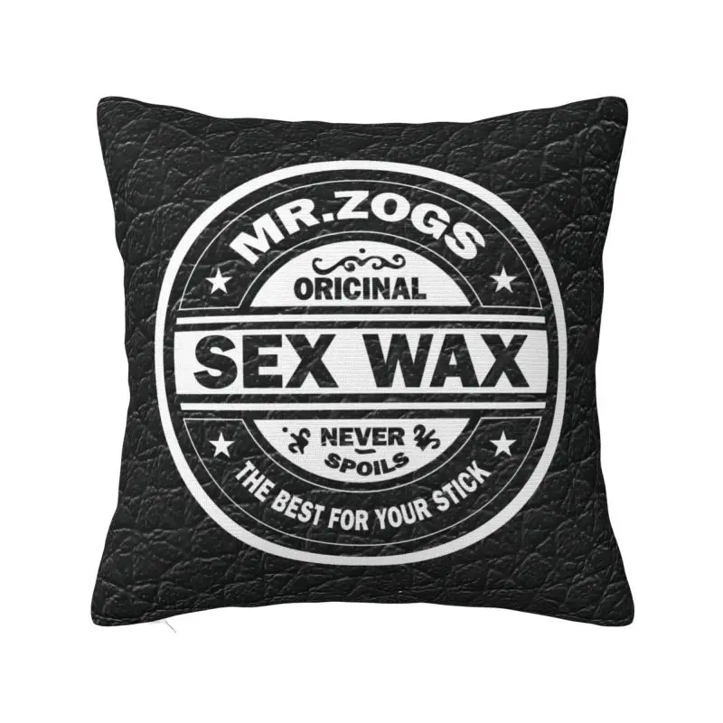 Custom Mr Zogs Surfing Sex Wax Pillow Case 45x45cm Home Decorative Fashion Surfing Surf Gift Outdoor Cushions Square Pillowcase