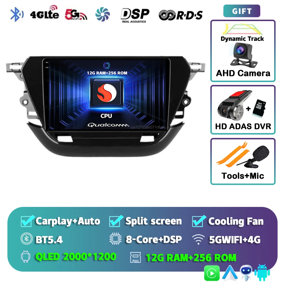 Android 15 Autoradio Multimedia Speler Voor Opel Corsa F 2019-2023 Auto Carplay Autoradio DSP wifi + 4G Ai voice 2 Din BT Video