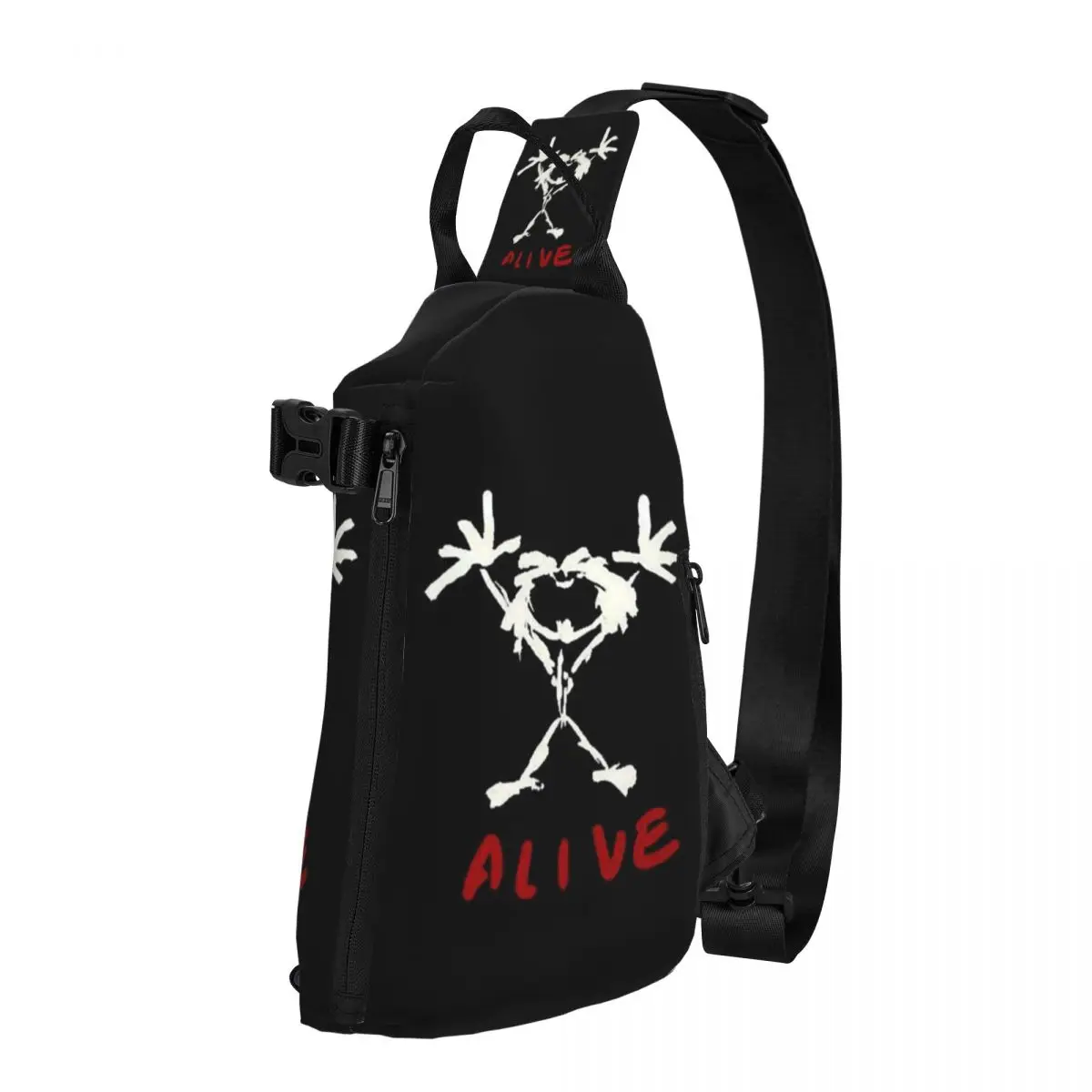 Alive Pearls Jam Chest Bag Men Sling Crossbody Backpack Chest Bag Travel Hiking Daypack Shoulder Bag