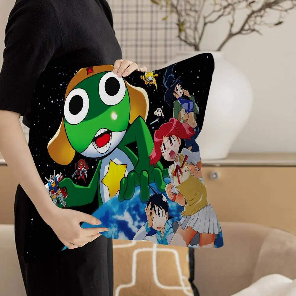 الكرتون مضحك كيرورو Gunsou الضفدع غطاء الوسادة وسادة للديكور أريكة ديكور المنزل كيس أكياسها