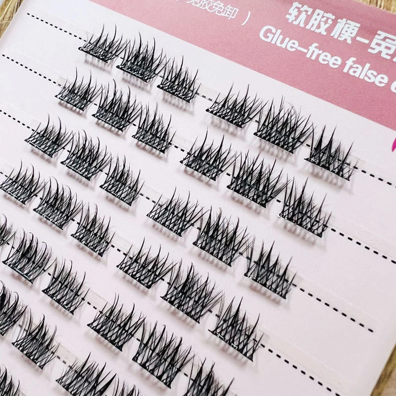 Self-adhesive Eyelashes Without Glue Reusable Eyelashes Makeup DIY Comic Eyelash Tufts