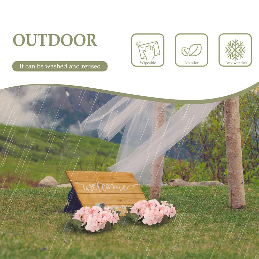 

3pcs Tabletop C Table Wreath Wreath Lightweight Home Wedding Table Decor Safe Realistic Chic Party