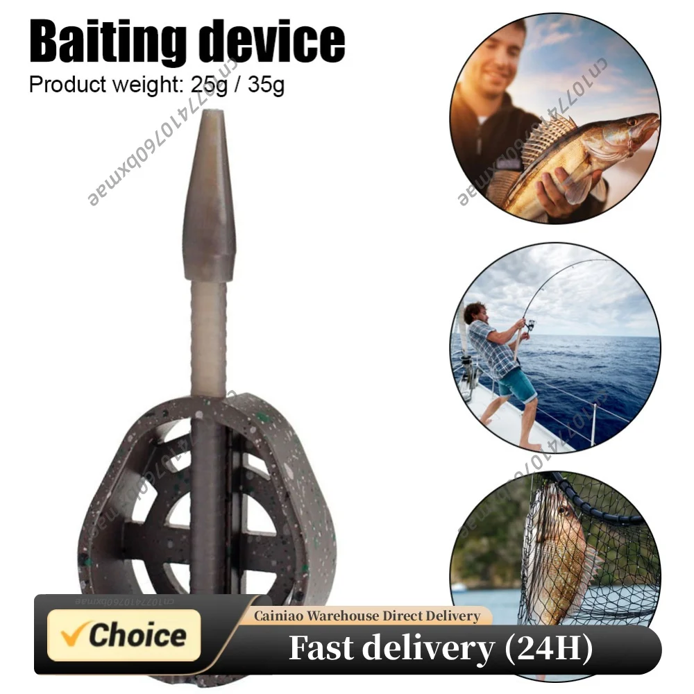 Fishing Bait Cage Holder Zinc Alloy Feeder Bait Holder 25/35g Portable Fishing Accessories Fish Terminal Tackle Tool