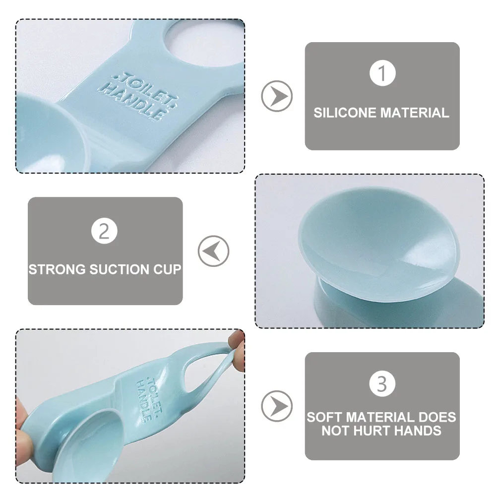 

6Pcs Toilet Seat Lifter Toilet Lid Handle Practical Portable Bathroom Handle Durable High Grade Tpr Anti Touch Tool