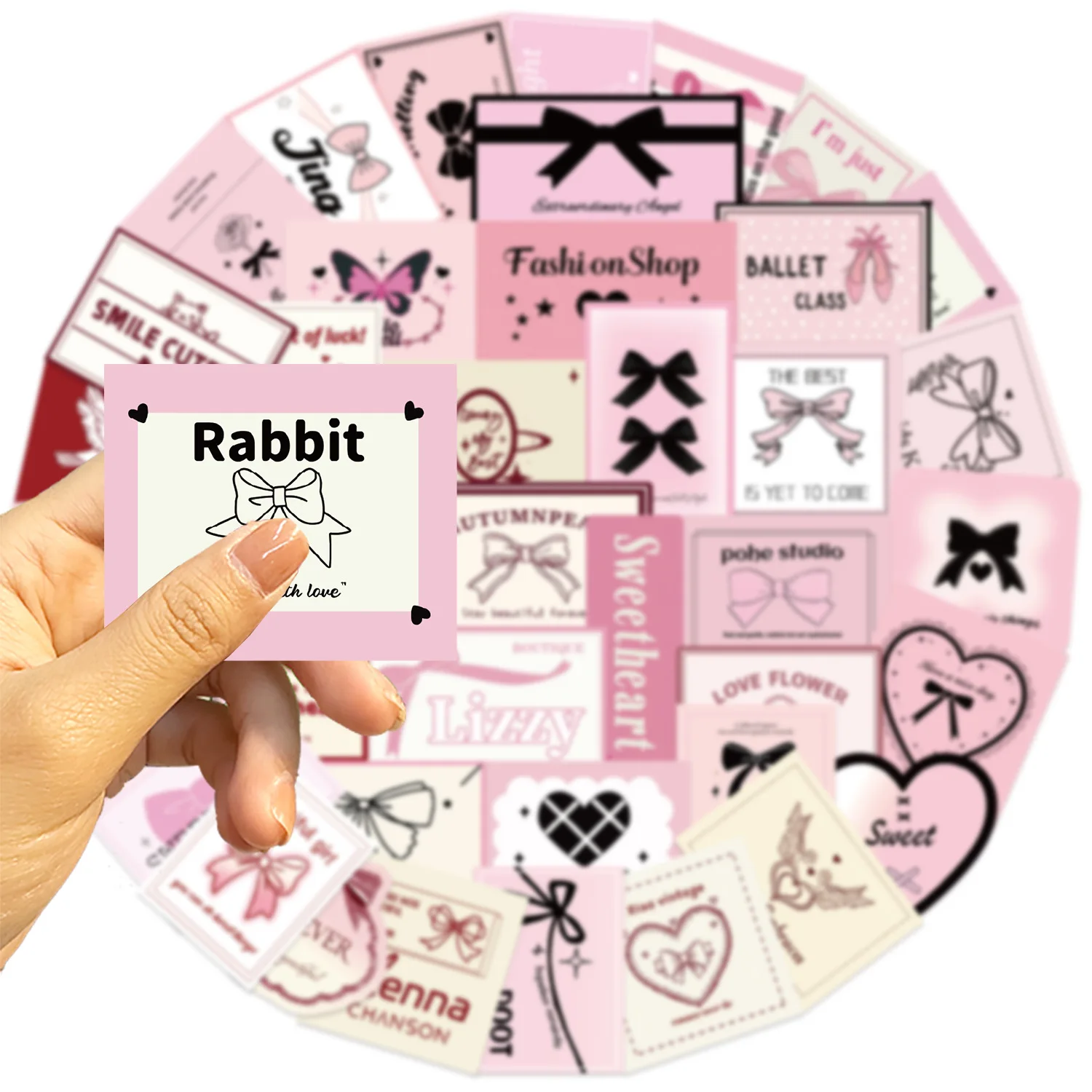 50 قطعة نمط الباليه الوردي الكتابة على الجدران ملصقات مضحك DIY بها بنفسك الديكور الاطفال اللعب هدية الأمتعة المحمول الغيتار سيارة دراجة سكيت الشارات #5