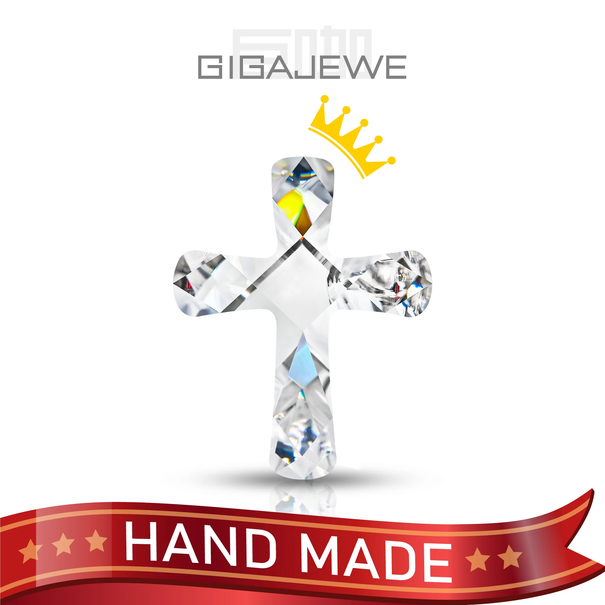 

GIGAJEWE Double Rose Cross Cut Moissanite: 3.0ct White color VVS1 Loose Gemstone (12x10mm)