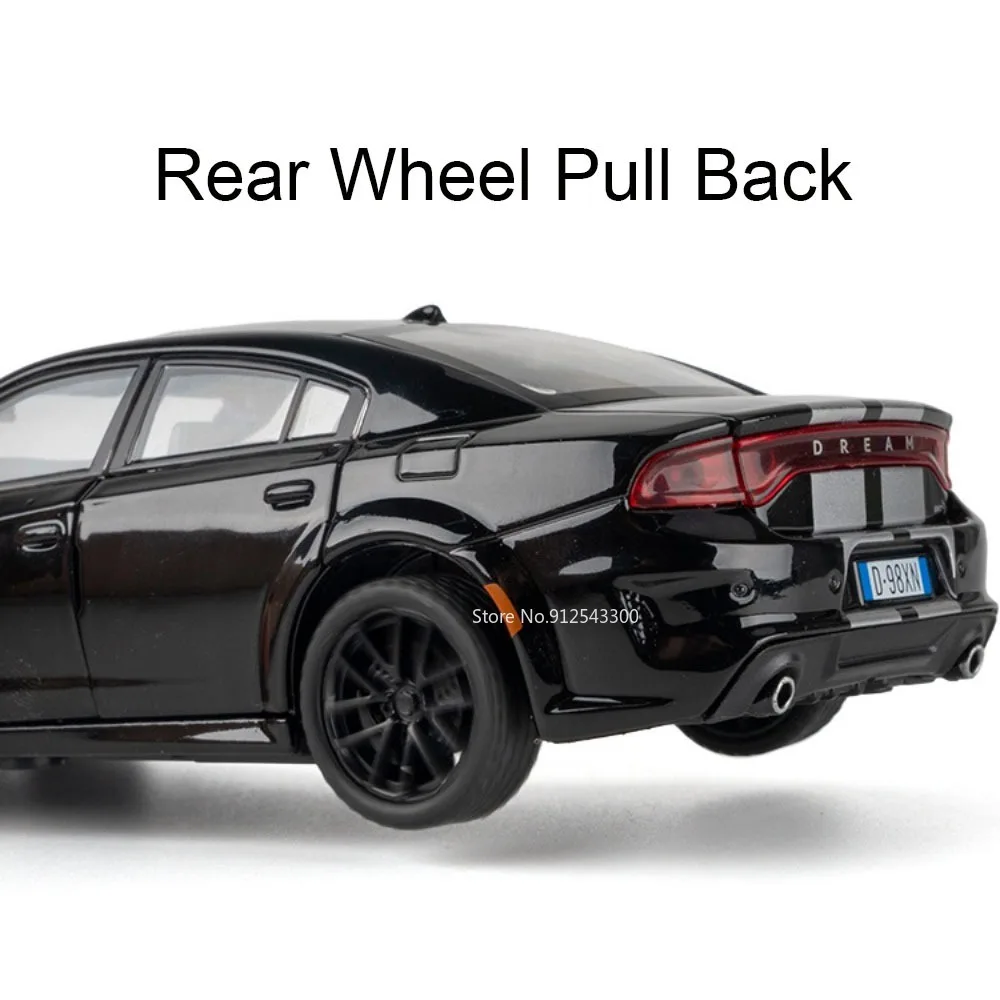 1:32 Maßstab Hellcat Charger Sportwagen-Modell Spielzeug mit Stoßdämpfung, Musik und Licht Supercar-Modelle aus Legierung Druckguss-Spielzeuge Sammlerstück – Detail 19