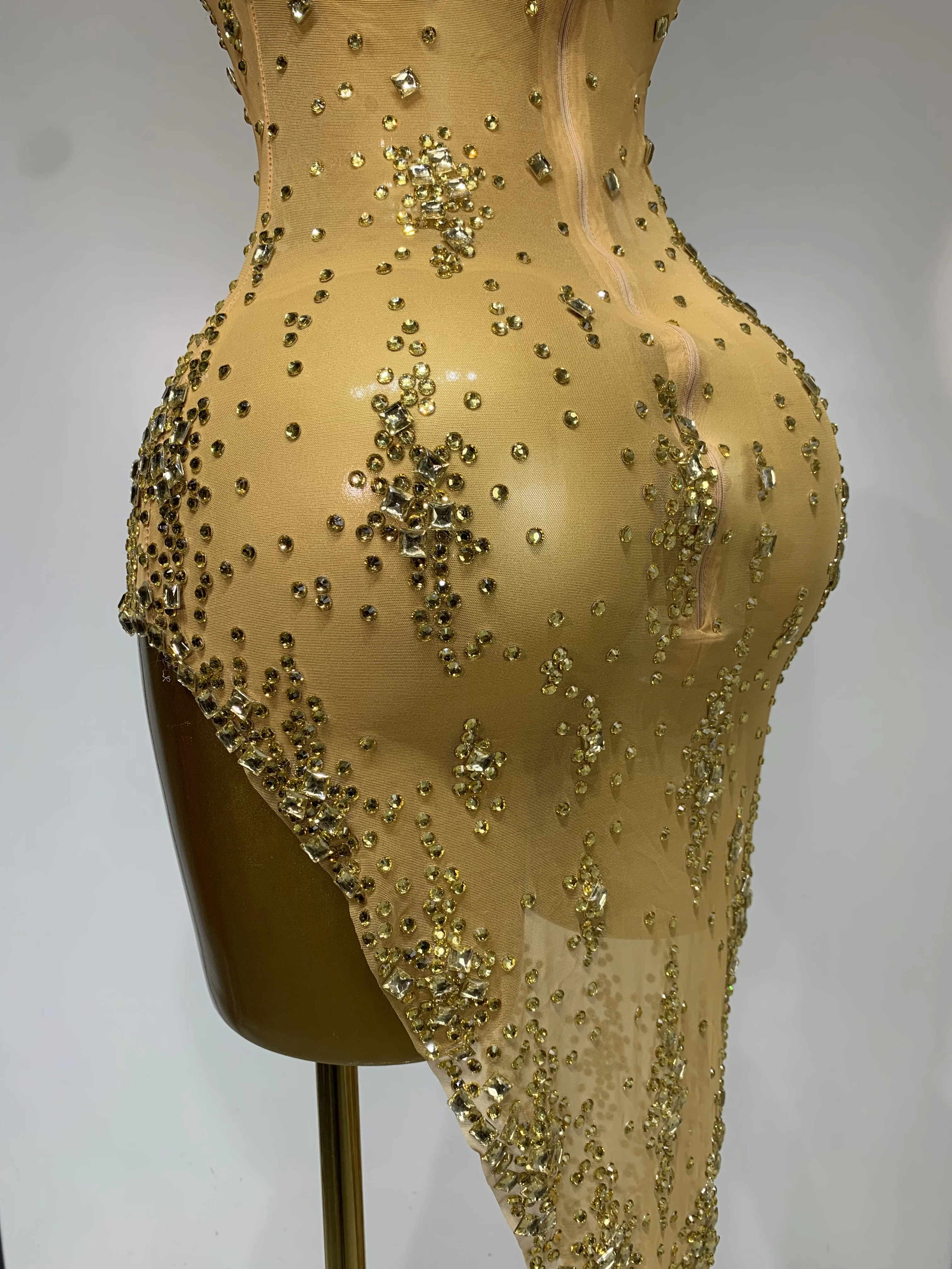 slim fit dress slacks Fitted Mini Dress With Diamond Pattern And Sequin Embellishments main image 1