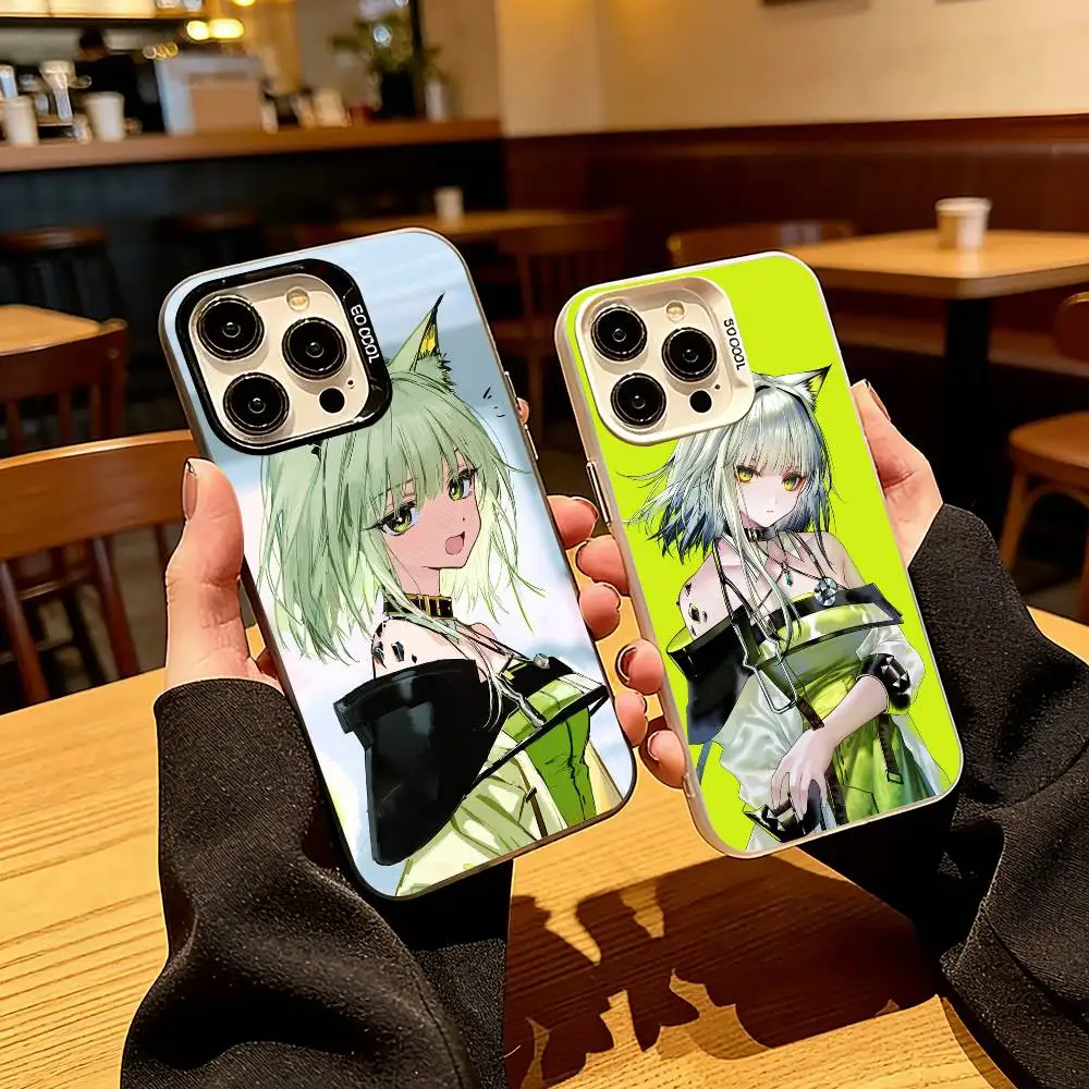 

A-Arknights K-Kal'tsit Phone Case For iPhone 17,16,15,14,13,12,11 Plus,Pro Max,XS,Colorful Silver Phone case Funda Cover