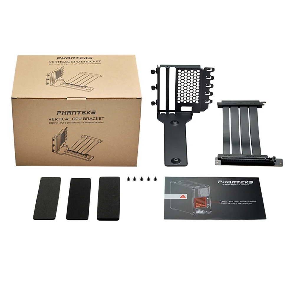Phanteks удлинитель графического процессора для защиты от помех компьютерный PCIe 3,0 X16 вертикальный кронштейн для карты VGA подходит для 7-слотового крепления, PH-VGPUKT_02