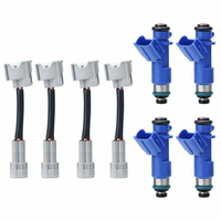 4PCS 16450-RWC-A01 410CC RDX Fuel Injector With Plugs for Honda Acura 07-12 Civic Integra RSX K20 K24 B16 B18 16450RWCA01