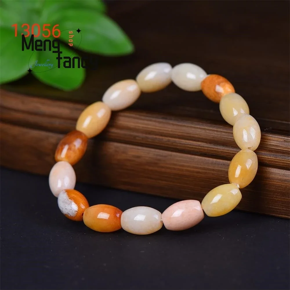 

Natural Golden Silk Jade Gobi Tri-colour Bracelet Simple Exquisite Sexy Young Girls Fashion Jewelry Best Selling Holiday Gifts