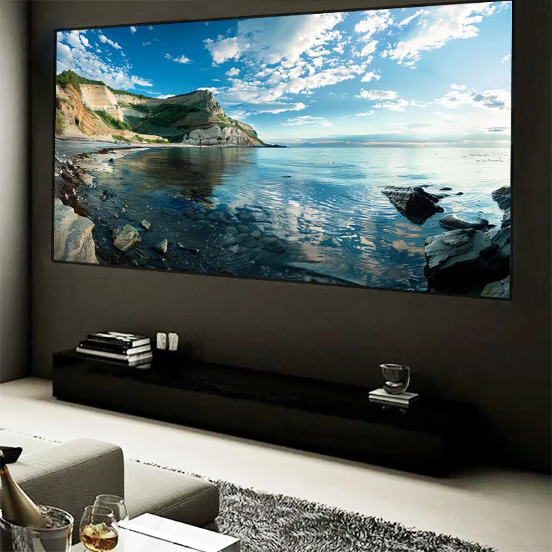 2024 NEW ALR PET Star Projection Screen 72-150 Inch Anti-light Fixed Frame Screens Best for Normal Throw Projector Home theater