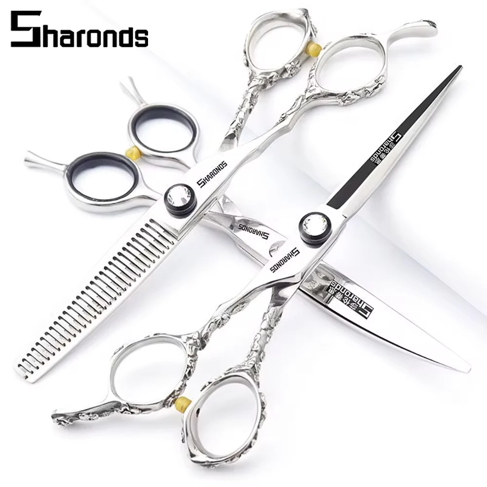 

SHARONDS Hairdressing Professional Scissors Left Handed 6.5 Inch Hairstylist Dedicated Hair Clippers Specialized Barber Shears