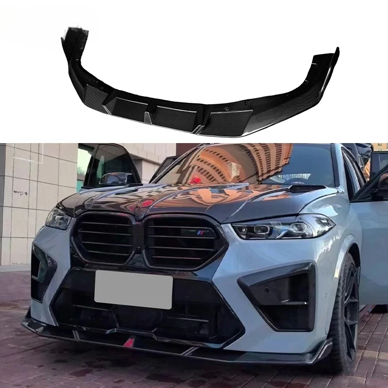 X5M X6M Carbon Fiber LD Style Front Lip For BMW X5M F95 X6M F96 Lci 2019+ 3 PCS Front Bumper Chin Lip Spoiler Splitter Bodykit