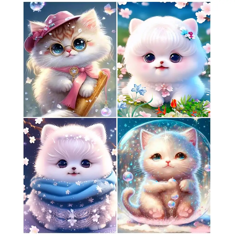 

GATYZTORY Diy Paint By Numbers For Adult Animal Kit Oil Painting By Number Cute Cat On Canvas Coloring Picture Unique Gift Home