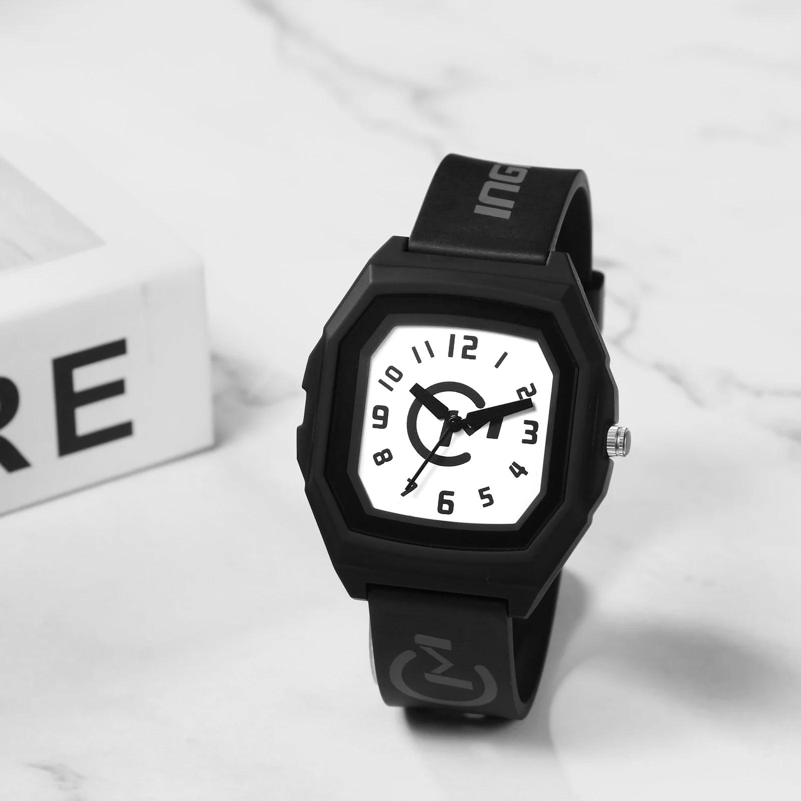 LANCARDO-Silicone Band Square Dial Relógio de pulso, Relógio esportivo para estudantes adolescentes Crianças, meninos e meninas, fofo, geléia, presente de Natal