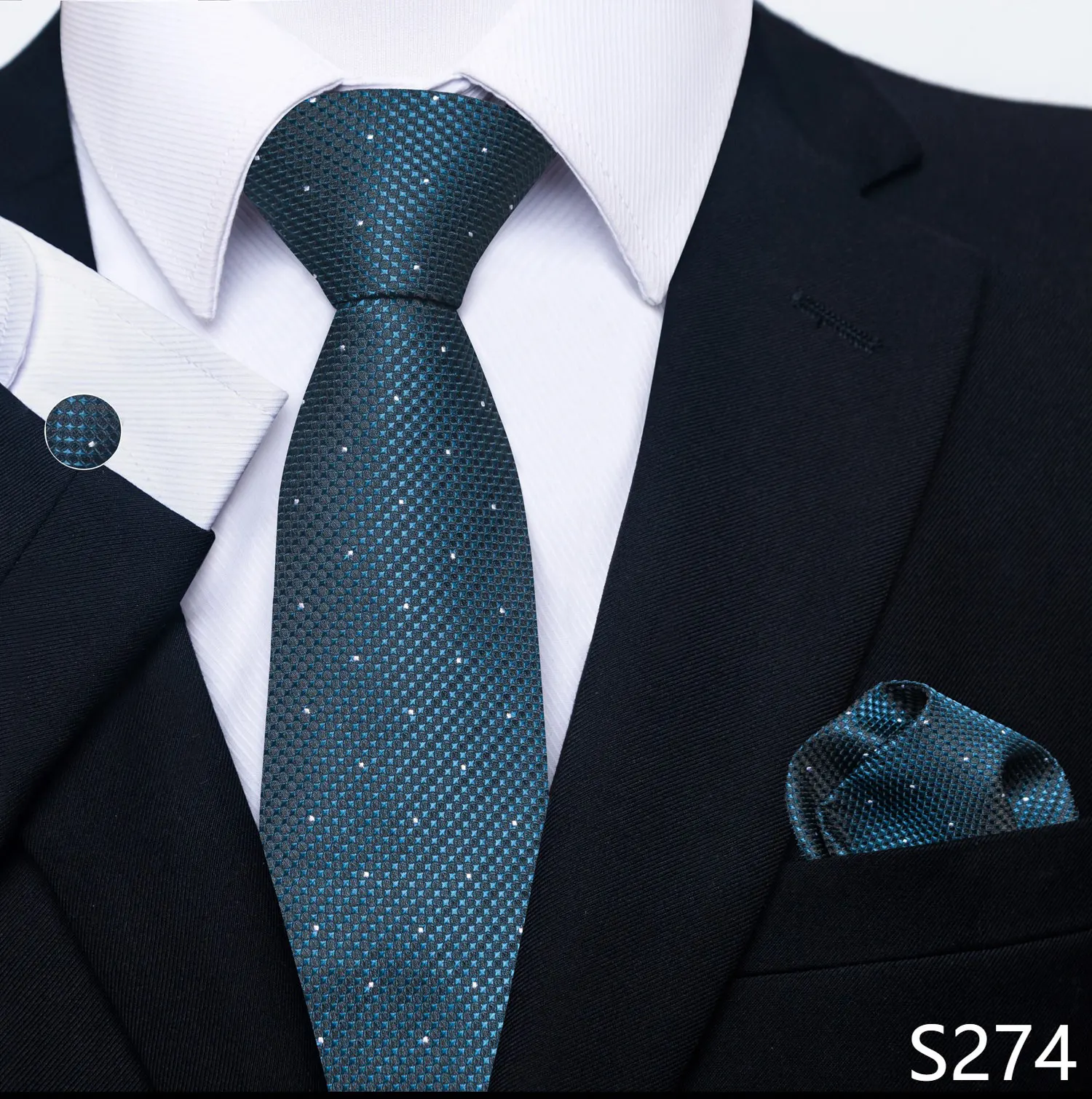 Neue Stil Mode Marke Krawatte Für Männer Grün Floral Krawatte Einstecktücher Manschettenknöpfe Set Krawatte Anzug Zubehör Fit Formale Party – Detail 27