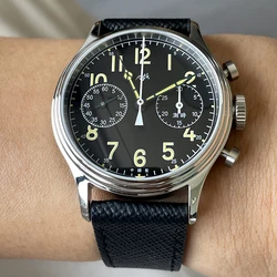 Merkur Retro 70 Vintage  Chronograph Mechanical Men's Complicated Sapphire 38MM Small Luxury Classic Wrist Watch