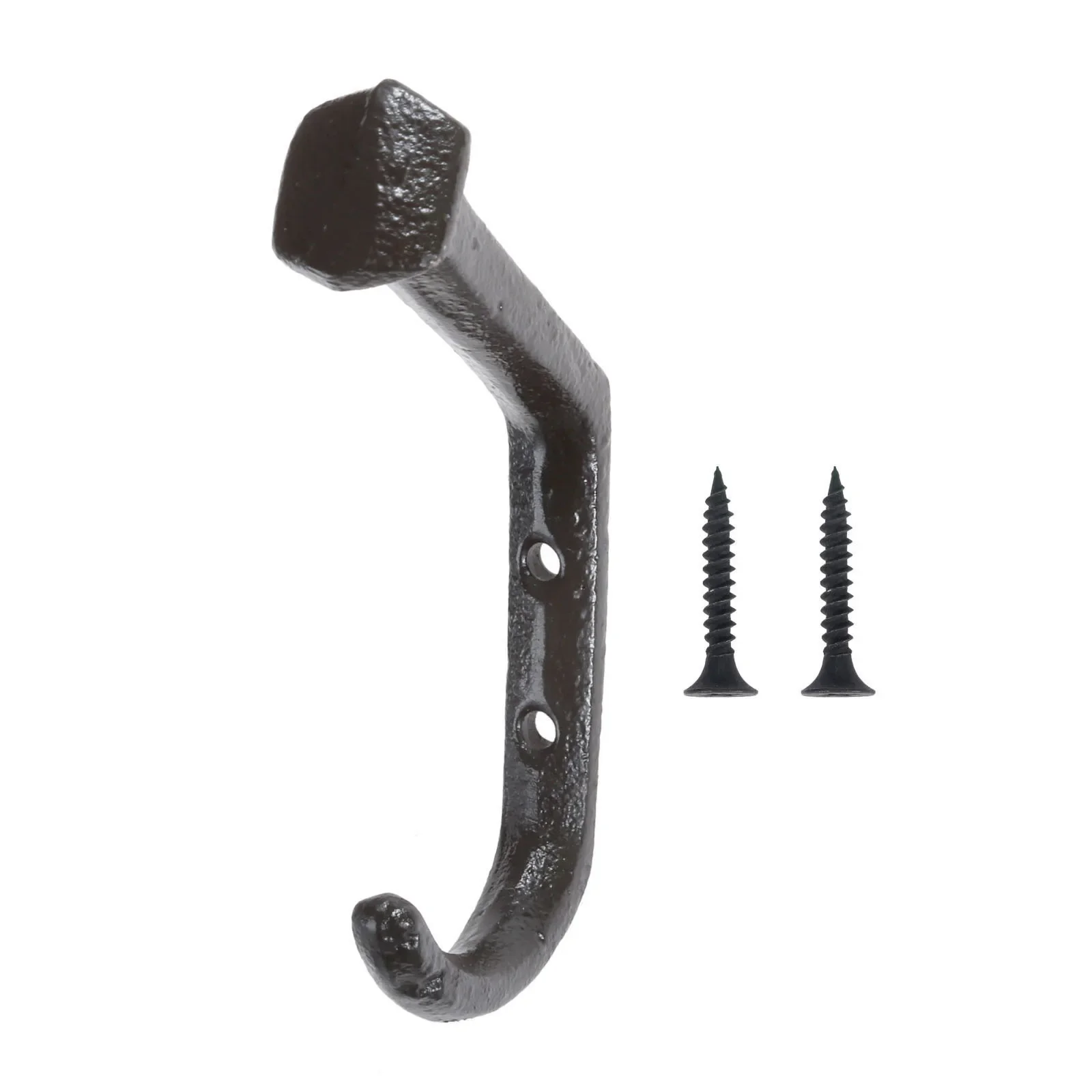 1set Cast Iron Hook Wall Mounting w/screws Heavy Sturdy Rustic Handle 35 lbs holder 112mmx61mm Coat Towel Clothes Hanger Home