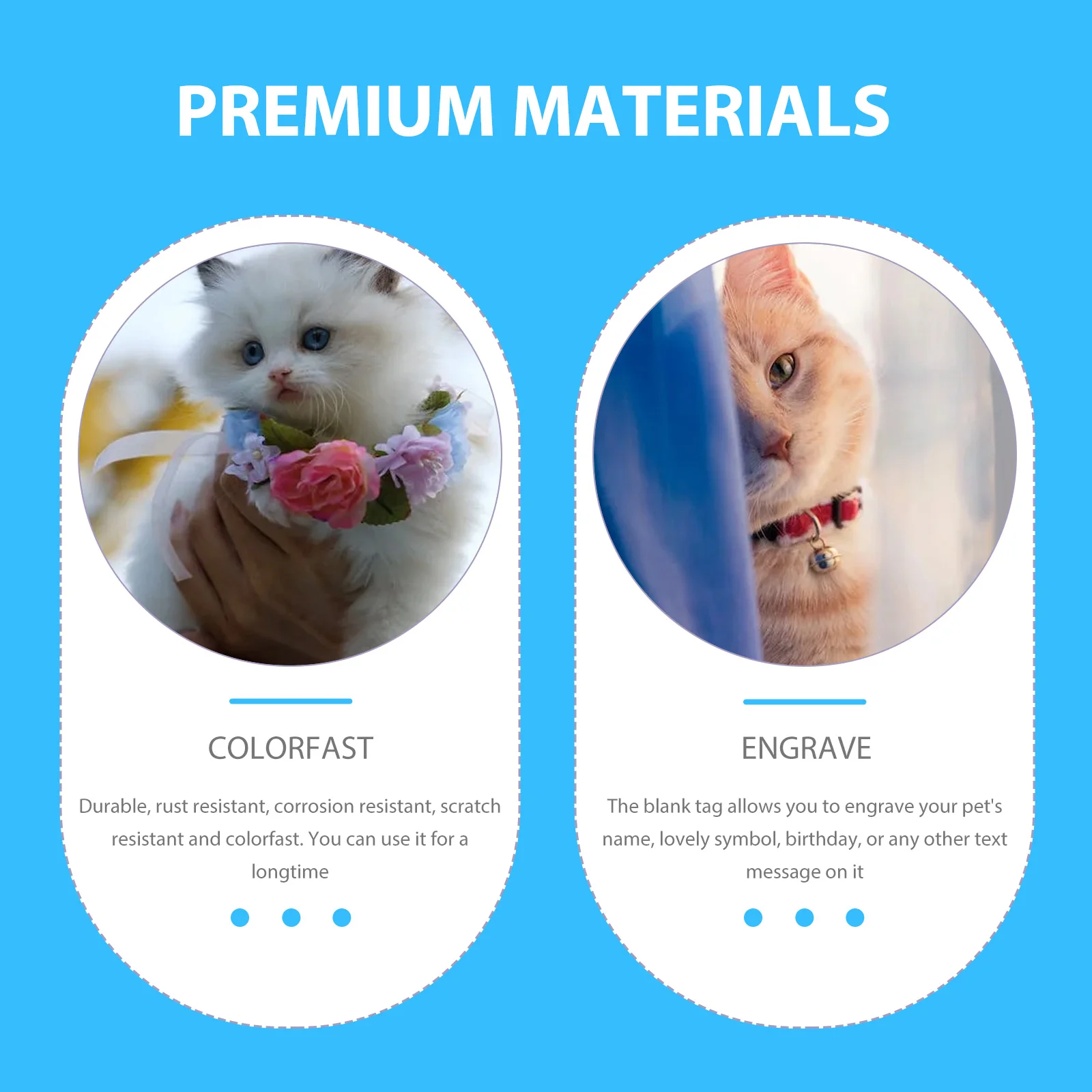 

2 Pcs Pet ID Colorfast Tag Blank Dog Small Name Tags for Pets Metal Sublimation