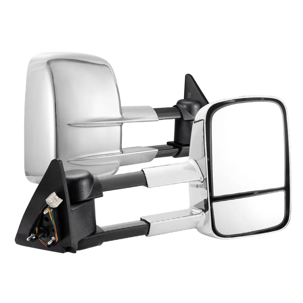 Silver Car Extendable Towing Mirrors For Toyota Land Cruiser 100 Series 1998-2007