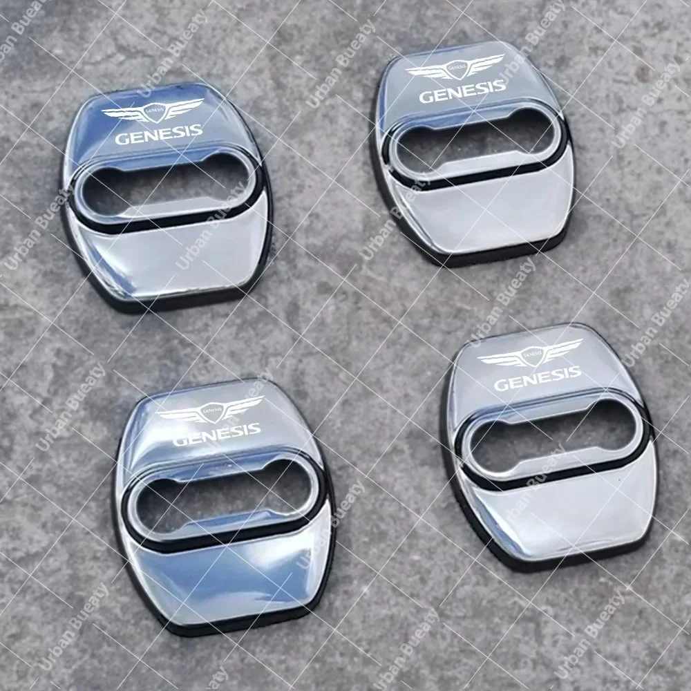 Car Door Lock Cover Auto Emblems Protection Case Stickers For Hyundai Genesis Coupe EQ900 G70 G80 G90 GV60 GV70 GV80 GV90